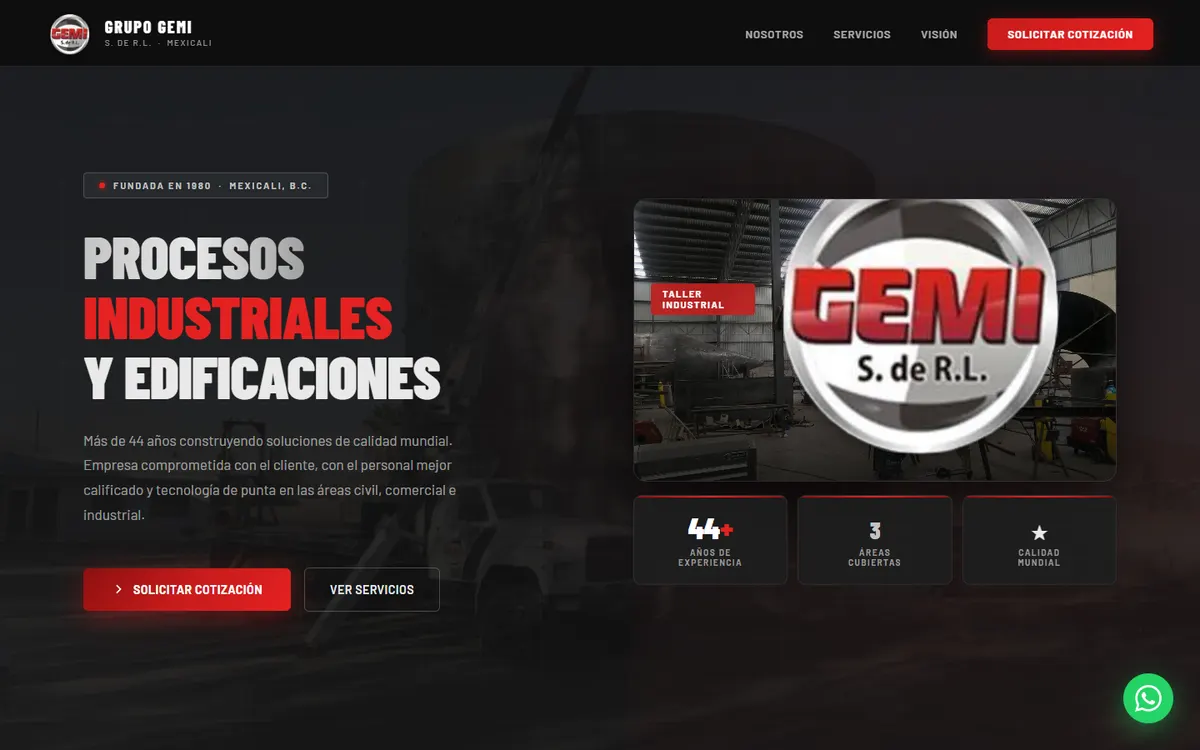 Página de inicio de Grupo Gemi