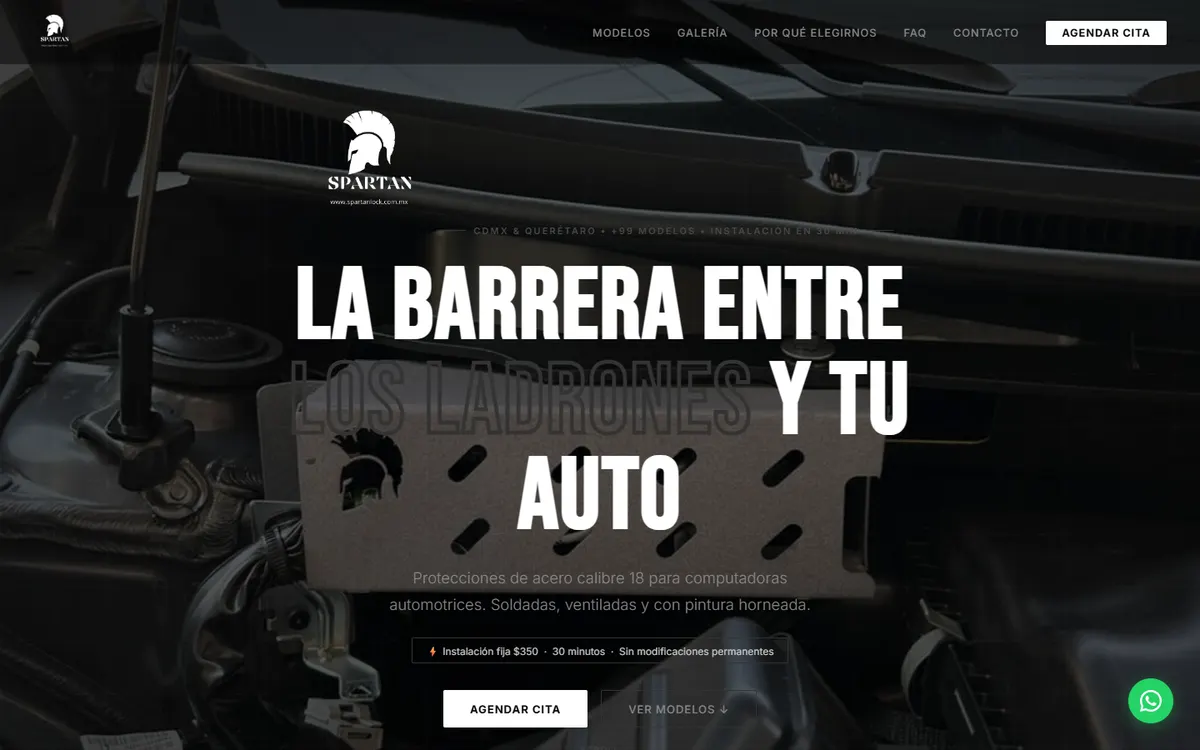 Página de inicio de Spartan Lock